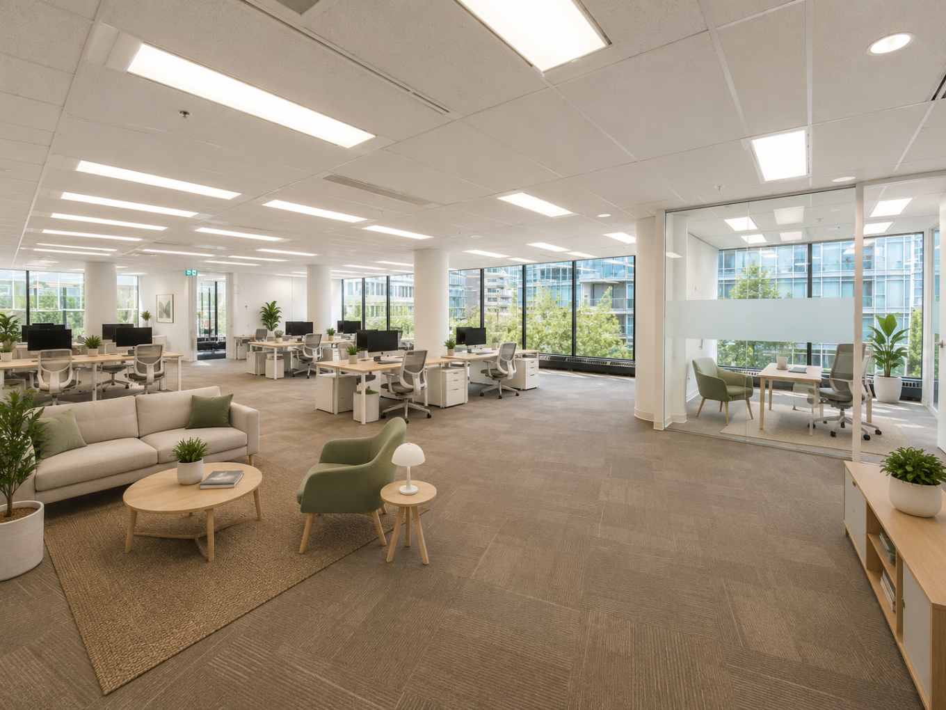 Full floor with great views